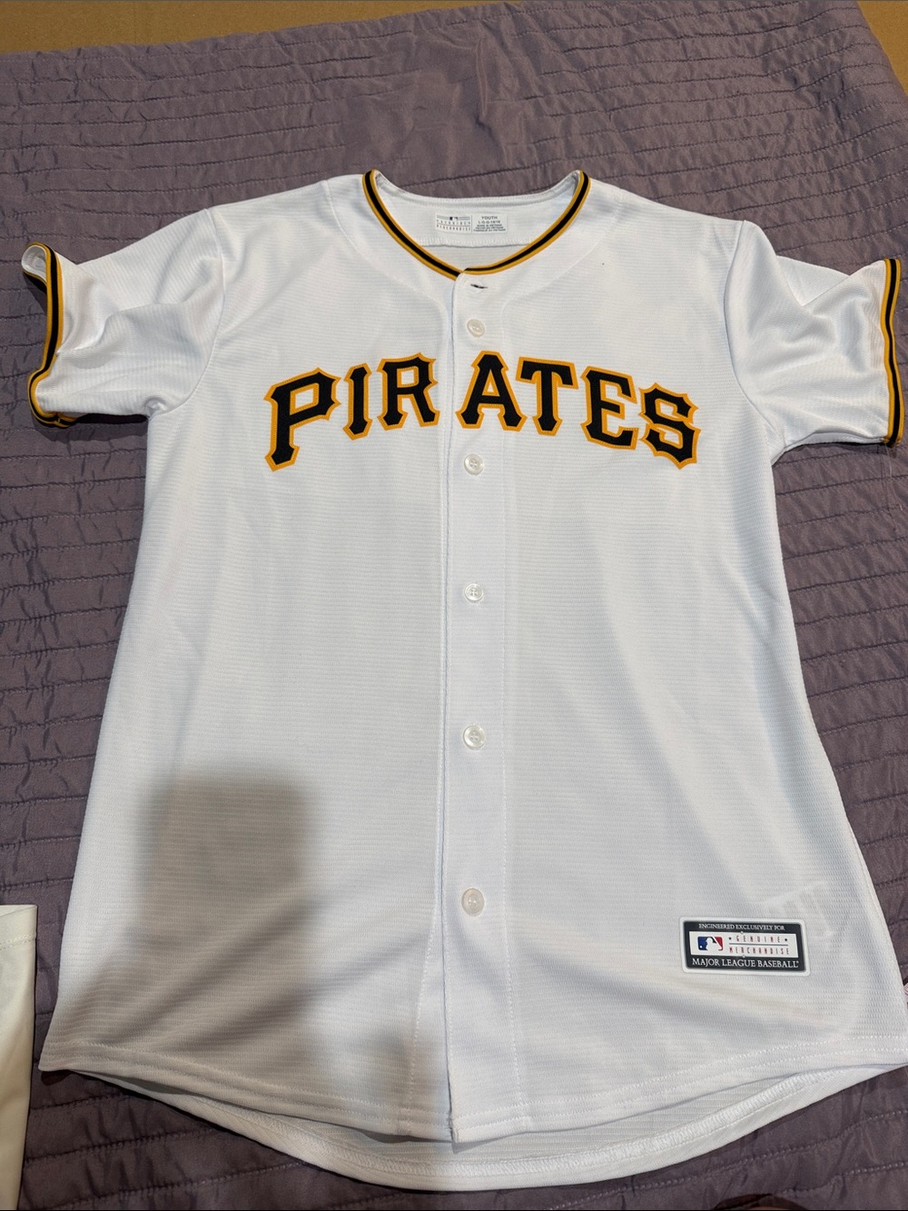 Genuine Merchandise White Pittsburgh Pirates Button-Front Kids Jersey